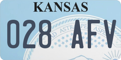 KS license plate 028AFV