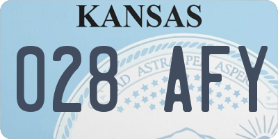 KS license plate 028AFY