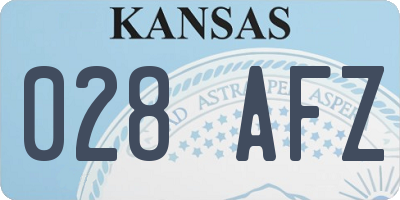 KS license plate 028AFZ