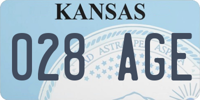 KS license plate 028AGE