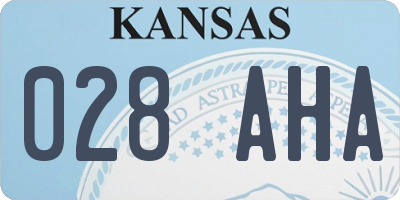 KS license plate 028AHA
