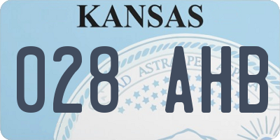 KS license plate 028AHB