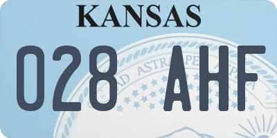 KS license plate 028AHF