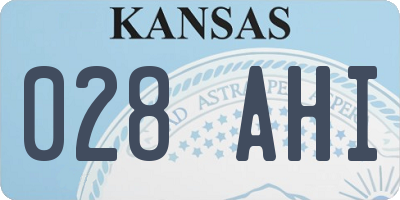 KS license plate 028AHI