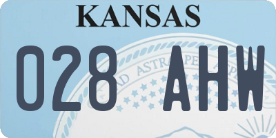 KS license plate 028AHW