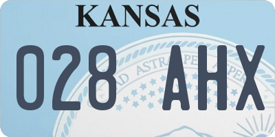 KS license plate 028AHX