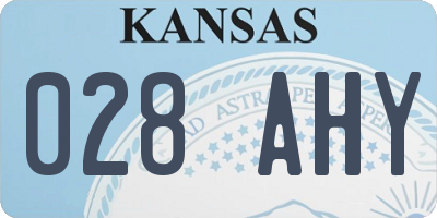 KS license plate 028AHY