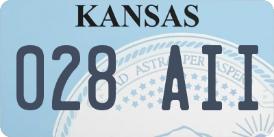 KS license plate 028AII