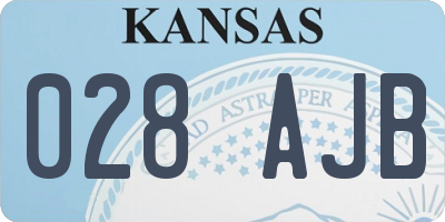 KS license plate 028AJB