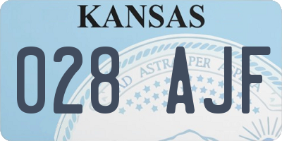 KS license plate 028AJF
