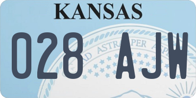 KS license plate 028AJW