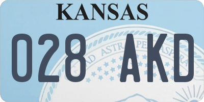 KS license plate 028AKD