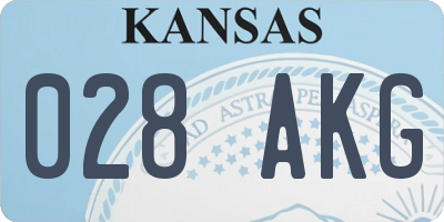 KS license plate 028AKG