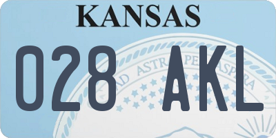 KS license plate 028AKL