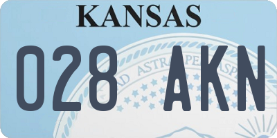KS license plate 028AKN