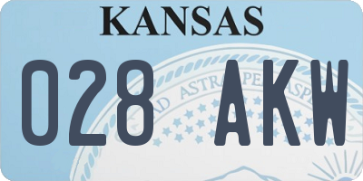 KS license plate 028AKW