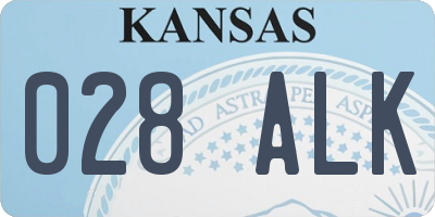 KS license plate 028ALK