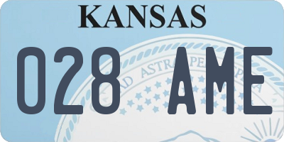 KS license plate 028AME
