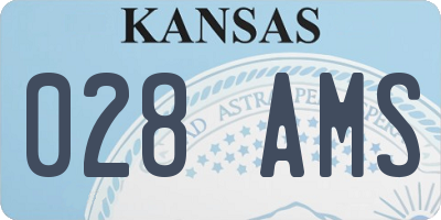 KS license plate 028AMS