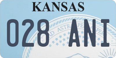 KS license plate 028ANI