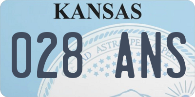 KS license plate 028ANS