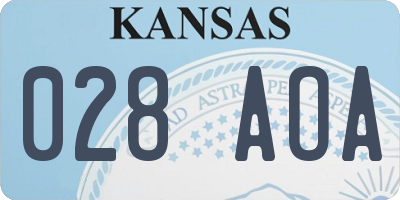 KS license plate 028AOA