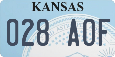 KS license plate 028AOF