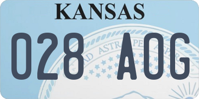 KS license plate 028AOG