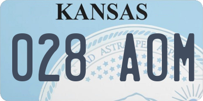 KS license plate 028AOM