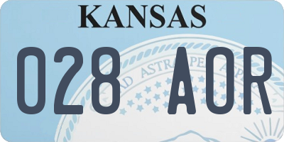 KS license plate 028AOR