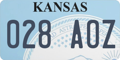KS license plate 028AOZ