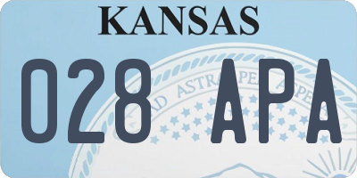 KS license plate 028APA