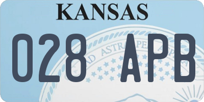 KS license plate 028APB