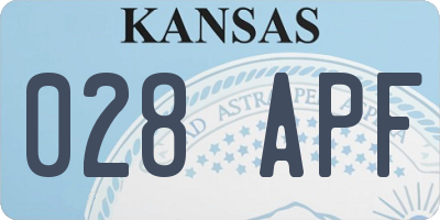 KS license plate 028APF