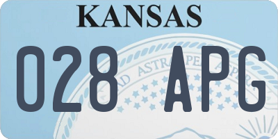 KS license plate 028APG