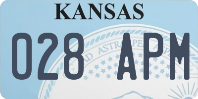 KS license plate 028APM