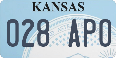 KS license plate 028APO