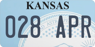 KS license plate 028APR