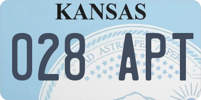 KS license plate 028APT