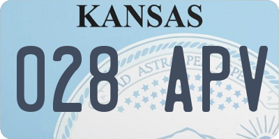KS license plate 028APV