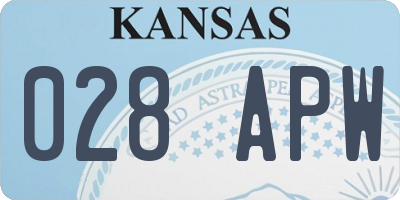 KS license plate 028APW