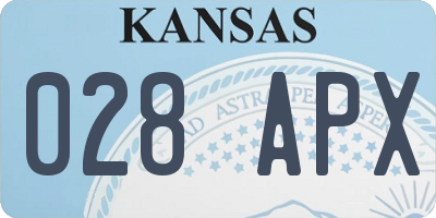 KS license plate 028APX