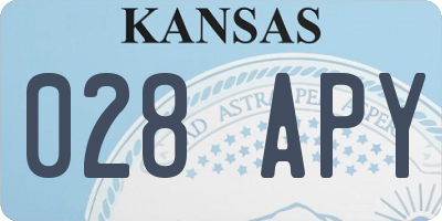 KS license plate 028APY