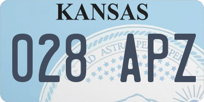 KS license plate 028APZ