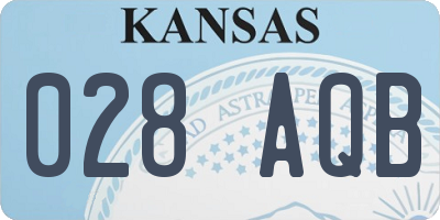 KS license plate 028AQB