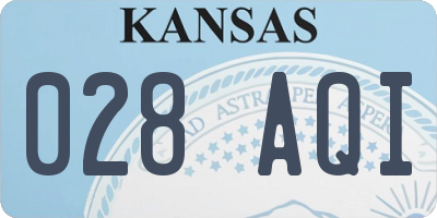 KS license plate 028AQI