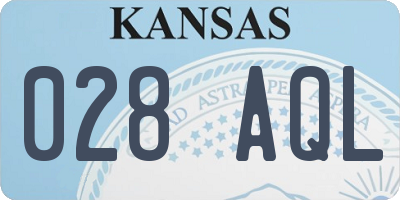 KS license plate 028AQL