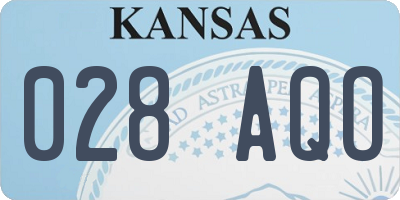 KS license plate 028AQO