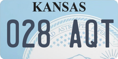 KS license plate 028AQT