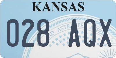 KS license plate 028AQX